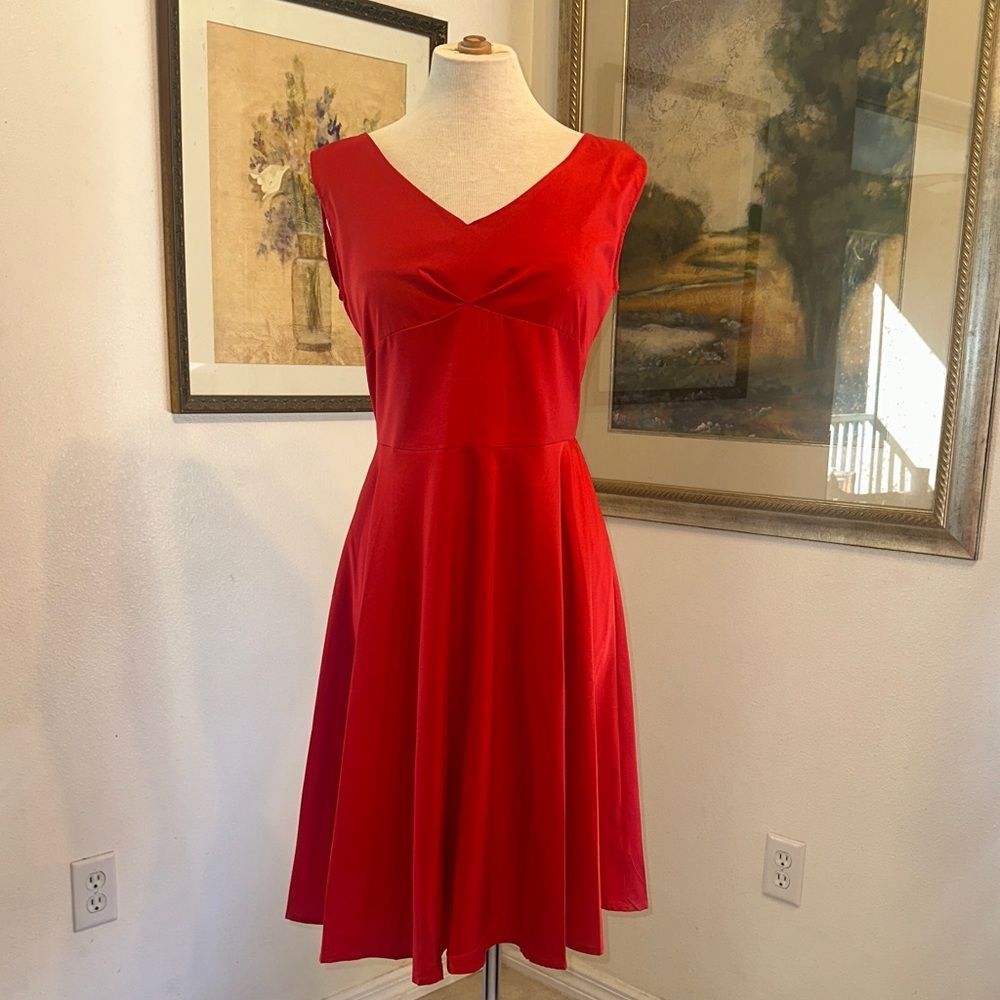 NWT Sucrefas Vibrant Red Sleeveless Dress Size Large